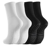 IMGASDCSD Chaussettes antidérapantes, Chaussettes de Pilates Non-Slip Yoga Socks for Women Pack of 2 Multicolor(2pairs-Mix Colours 1)