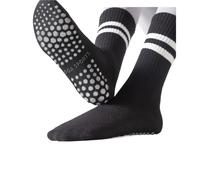 IMGASDCSD Chaussettes antidérapantes, Chaussettes de Pilates Yoga Socks for Women Cotton Multicolor Multiple Pairs(Black,8Pairs)