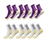 IMGASDCSD Chaussettes antidérapantes, Chaussettes de Pilates Yoga Socks with Silicone Grip 1 Pair Or 6 Pairs for Men Women Size 38-45 Multicolor(Color-09)