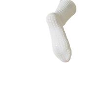 IMGASDCSD Chaussettes antidérapantes, Chaussettes de Pilates Yoga Socks Women Cotton Nylon Silicone Bottom Toe Separation Middle Tube Black White(White)