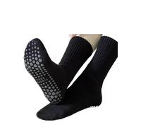 IMGASDCSD Chaussettes antidérapantes, Chaussettes de Pilates Yoga Socks Women Cotton Nylon Silicone Bottom Toe Separation Middle Tube Black White(Black)