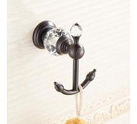 IMGASDCSD Crochets autocollants, crochets à vêtements, Copper Double Hook For Robes Coats And Towels Multicolor 1 Size(Svart)