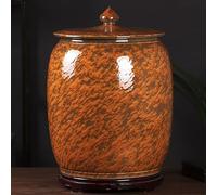 IMGASDCSD MiGang Cylindre de Riz en céramique scellé, Distributeur de Grains, récipient de Stockage de Riz, for farines, Riz et céréales(Orange,25kg)