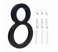 IMGASDCSD Numéros de boîte aux lettres 3D, 142 mm, adresse de luxe, grands numéros de maison, moderne, doré, noir, argent, signalisation flottante, chiffres d'extérieur pour boîte aux lettres #0-9 (8)