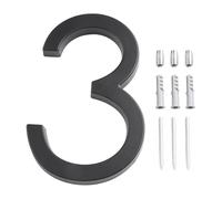 IMGASDCSD Numéros de boîte aux lettres 3D, 142 mm, adresse de luxe, grands numéros de maison, moderne, doré, noir, argent, signalisation flottante, chiffres d'extérieur pour boîte aux lettres #0-9 (3)