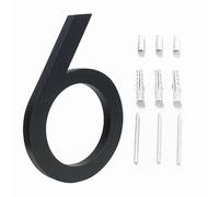 IMGASDCSD Numéros de boîte aux lettres 3D, 142 mm, adresse de luxe, grands numéros de maison, moderne, doré, noir, argent, signalisation flottante, chiffres d'extérieur pour boîte aux lettres #0-9 (6)