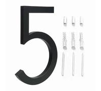 IMGASDCSD Numéros de boîte aux lettres 3D, 142 mm, adresse de luxe, grands numéros de maison, moderne, doré, noir, argent, signalisation flottante, chiffres d'extérieur pour boîte aux lettres #0-9 (5)