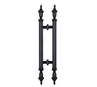 IMGASDCSD Poignée de porte Poignée de porte en verre antique, ensemble de quincaillerie à 2 faces for porte de villa, multicolore, plusieurs tailles, lot de 2(Black,80Cm/31.5In)