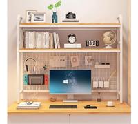 IMGASDCSD rayonnagesBibliothèque de Bureau Petite unité d’ét Bibliothèque de Bureau à 2 et 3 Niveaux, Noir et Blanc, 55-135 cm (21,6-53,2 Pouces)(Blanc,3-Tier 115cm(45.3in))