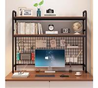 IMGASDCSD rayonnagesBibliothèque de Bureau Petite unité d’ét Bibliothèque de Bureau à 2 et 3 Niveaux, Noir et Blanc, 55-135 cm (21,6-53,2 Pouces)(Noir,3-Tier 55cm(21.6in))