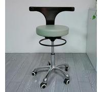 IMGASDCSD Tabouret Roulant, Tabouret de Spa réglable, Tabour Dental Assistant Stool PU Leather Height Adjustable 17.7-22.6 inches with Backrest 360 Swivel(A)