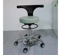 IMGASDCSD Tabouret Roulant, Tabouret de Spa réglable, Tabour Dental Assistant Stool PU Leather Height Adjustable 17.7-22.6 inches with Backrest 360 Swivel(B)