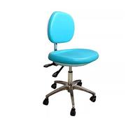 IMGASDCSD Tabouret Roulant, Tabouret de Spa réglable, Tabour Dentist Chair with Backrest PU Leather Multicolor Multiple Sizes(Light Blue,B)