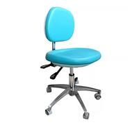 IMGASDCSD Tabouret Roulant, Tabouret de Spa réglable, Tabour Dentist Chair with Backrest PU Leather Multicolor Multiple Sizes(Light Blue,C)