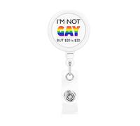 I'mGay But 20 is 20 Porte-badge rétractable Reel Clip Id Card Holder forNurse Student Office Worker