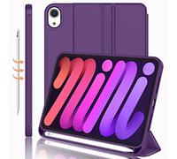 iMieet Coque pour iPad Mini 6 8,3" 2021 (6e génération) avec Porte-Crayon [Prend en Charge Le Chargement/Paire de Stylets iPad 2(^>e<^) génération], Support à Trois Volets avec Dos en TPU Souple,