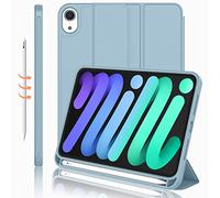 iMieet Coque pour iPad Mini6 8,3" 2021 (6e génération) avec Porte-Crayon [Prend en Charge Le Chargement/Paire de Stylets pour iPad 2(^>e<^) génération], Support à Trois Volets avec Dos en TPU Souple,