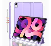 iMieet Étui de protection pour tablette iPad Air 4ème génération 10,9" 2020 avec porte-stylo, compatible avec Touch ID et iPad 2ème génération de charge/paire de crayons, triple pliage avec dos en TPU