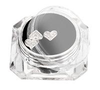 IMIKEYA 1 boîte Boîte de cristaux décoratifs en forme de cœur pour dents ornements brillants DIY légers en métal argenté bijoux dentaires féminins épaisseur