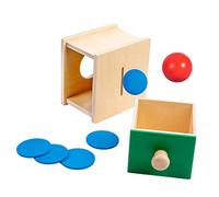 IMIKEYA 1 Ensemble Boîte à Balles Bois Éducatif Montessori pour Développement des Compétences Motrices Fines Coffret pour Garçon Fille