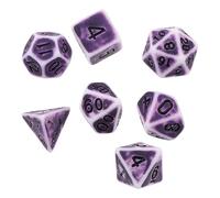 IMIKEYA 1 Ensemble De 7 Pièces Ensemble de dés rétro Faire la fête Grand géant Divertissement Jeux de société Ancien dés Vintage Fournitures de fête dés polyédriques Acrylique Violet,Mauve