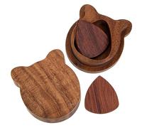 IMIKEYA 1 Ensemble Étui Bois avec Médiators de Guitare Naturels Ensemble Pratique de Plectres Ergonomiques pour Guitaristes et Musiciens