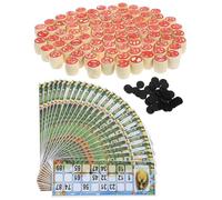IMIKEYA 1 Ensemble Jeu d'échecs avec nombres Indices Adultes Cartes d'appel de Bingo Cartes de numéros de Bingo Cartes de Bingo drôles Bingo Jeu d'échecs Cartes de Bingo et échecs en Bois