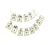 IMIKEYA 1 Ensemble Panda tire le drapeau faire la fête Décor de panda petit thème décorations de fête d'anniversaire bannière d'anniversaire d'animaux joyeux anniversaire guirlande papier