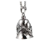 IMIKEYA 1 ensemble Pendentif Cloche Acier avec Chaîne Vintage pour Motards Accessoire Punk et Portable pour DIY et Bijoux