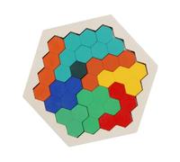 IMIKEYA 1 Ensemble Puzzle Bois pour Garçon Fille Éducatif Formes et Sûr à Utiliser Stimule Créativité et Observation de Puzzles à Thème Géométrique