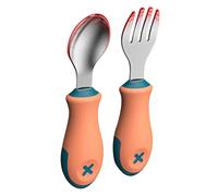IMIKEYA 1 Ensemble Set de Couverts Acier Inoxydable pour Garçon Fille Ustensiles de Dîner Sécurisés avec Fourchette pour Apprentissage de Design