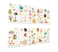 IMIKEYA 1 Jeu Autocollants De Tatouage De Pâques Gommettes corporels de Fête D'enfants sur Le Thème De Pâques Autocollants De Transfert 10 Feuilles