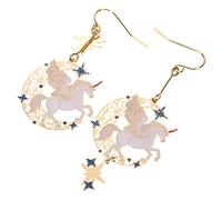 IMIKEYA 1 paire Boucles Oreilles Forme de Licorne Asymétriques pour Femmes de Mode pour Style Élégant