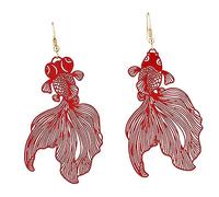IMIKEYA 1 paire Boucles Oreilles Poisson Dorées Pendantes Exagérées pour Femmes Accessoire Élégant pour Fêtes et Célébrations