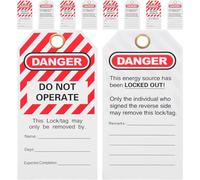 IMIKEYA 10 Pièces Étiquettes de Consignation de Sécurité pour Équipement Industriel Étiquettes Suspendues de Danger Colorées et Durables Avertissement Clair pour Réparation et Verrouillage