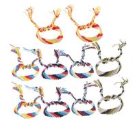 IMIKEYA 10 pièces Lot de Bracelets Tissés Ethniques Colorés Décor de Poignet Fait Main Style Amitié Chaîne Ajustable pour Unisexe Cadeau Original Couleur Aléatoire Couleur Aléatoire