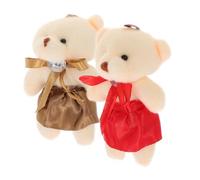 IMIKEYA 10 Pièces Ours poupée Jouets en Peluche bébé garçon Chain de clé Mignonne Porte-clés pendentifs Décoration de fête Breloques Porte-clés Animaux en Peluche Chiffon Black