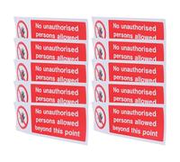 IMIKEYA 10 Pièces Panneau D'interdiction D'entrée en Vinyle Rouge, Autocollants de Sécurité pour Espaces Commerciaux et Extérieurs, Application Facile et Reconnaissance Rapide,