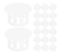 IMIKEYA 100 bouchons de verrouillage ronds pour panneaux - Cache-trous de vis plats en plastique blanc, embouts d'inserts pour armoires, bouchons de remplissage à clipser pour trous percés et