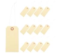IMIKEYA 100 Étiquettes de Prix Vierges en Papier Kraft 6 X 12 Cm avec Ficelle Élastique Jaune, Étiquettes de Marquage pour Vêtements et Bijoux, Balises Suspendues pour Gestion de Stock