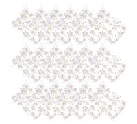 IMIKEYA 100 Paquet Présents de Noël 15x10 Cm en Organza Blanc Neige Doré à Cordon, Sachets de Rangement pour Bonbons et Bijoux, Pochette Festive et Pratique pour Emballage Présent