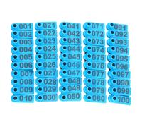 IMIKEYA 100 Pièces Étiquettes Auriculaires pour Vache en Tpu Bleu, Identification Rapide et Robuste du Bétail pour Animaux Ferme, Adaptées aux Poulets et Chèvres