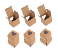 IMIKEYA 100 pièces Lot de Petites Boîtes à Dragées Papier Kraft avec Fenêtre Cœur Boîtes Mariage et Fête pour Bonbons Cupcakes Donuts et Douceurs