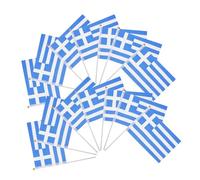 IMIKEYA 100pièces Drapeau Grec sur Bâtonnet Drapeaux de Club Sportif Décorations de Fête Petits Drapeaux à Main Nationaux pour Événements