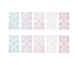 IMIKEYA 10feuille Strass Visage Autocollants Perles Cœurs Étoiles Cheveux Stickers Bijoux Maquillage Créatif