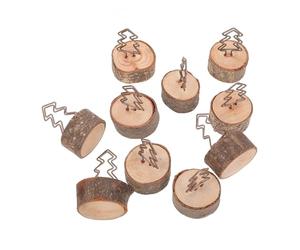 IMIKEYA 10pièces Clips Bois Rétro pour Cartes De Noël Porte-Cartes De Visite Et Photos DIY Décoration De Bureau Stable Et Adorable Accessoire De Noël Thématique Bois