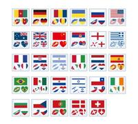 IMIKEYA 116 Autocollants de Tatouages Faciaux Patriotiques en Papier Transfert Étanche pour Visage et Corps, Motifs Clairs, pour Voyages et Clubs