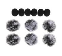 IMIKEYA 12 Pièces Housse en Mousse pour Micro sans Fil Mini Pare-brise sans Fil en Fourrure Housses en Mousse et 6 Bonnettes Noires Réunions et Vlogging Extérieur