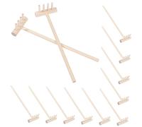 IMIKEYA 12 Pièces Mini Rake Crafts Couvercle râteau de Jardin Zen Mini Outils Jardinage kit Jardinage Sacoche Outils Jouets Accessoires de bac à Sable râteau de Bureau à Quatre Dents Khaki