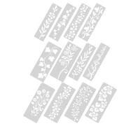 IMIKEYA 12 Pièces Pochoirs de Feuilles Réutilisables Pochoir de Fleurs Lavables Faciles à Utiliser pour Peinture sur Bois Toile et Décoration Murale Maison Débutants et Professionnels